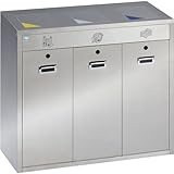 VAR | Wertstoffsortiersystem | Edelstahl | 3 x 48 l Volumen | mit...