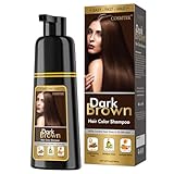 Haarfarbe Dunkelbraun Haarfärbeshampoo für Graues Haar, Sofort Haarfarben...