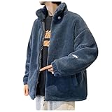 SRZYMJ Blau Winterjacke Herren Warm Ãœbergangsmantel Wintermantel Parka...