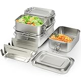 Awaiymi 4er Pack 304-Stahl-Bento-Boxen, Mit Lunchbox Edelstahl in Den...
