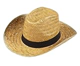 W WIDMANN MILANO Party Fashion 1425D - Texas Strohhut, mit schwarzen Band,...