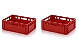 kistenkind 2x Fleischkiste E2 60x40x20 Metzgerkiste Eurofleischkiste rot...