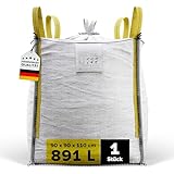 D-TACK 1x Big Bag | 90 x 90 x 110 cm | Säcke für Bauschutt, Holz, Laub,...