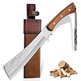Purple Dragon Großes Outdoor Messer – Full Tang Machete mit Holzscheide,...