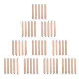 50 STÜCK Holz Passstifte Holzstifte Dübel Set M6 × 50mm Rund Geriffelt...