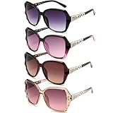 agogue 4er-Set Damen sonnenbrille, Retro Sonnenbrille Damen Schutz...