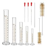 MABSSI Glas Mess Zylinder Set, Premium Borosilikat Zylinder Kit mit 3...