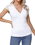 Gyabnw Tshirt Damen Elegant V Ausschnitt Sommer Spitzen Oberteile Damen...