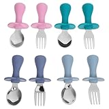 COLLBATH 4-teiliges Babylöffel- und Gabelset: Weiches Besteckset für...