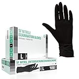 SF Nitrilhandschuhe L Schwarz – 100 Stück Einweghandschuhe,...