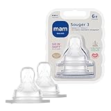 MAM Sauger Größe 3 im Doppelpack, Flaschensauger (Durchflussrate...