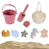 KBIBCK Sandspielzeug Set aus Silikon, Strandspielzeug für Kinder, 9-in-1...