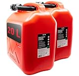 KOVA 2x Benzinkanister 20L ROT Dieselkanister Reservekanister...