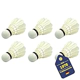 BEST SPORTING Turnier Federball Set I 6 Federbälle aus echten Federn I...