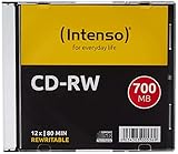 Intenso 2801622 CD-RW Rohlinge 700 MB, RW 12x Speed kratzfest Cover-Card...