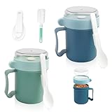 DIYJEP 2 Stück Mepal Müslibecher mit Deckel und Löffel, 500ML Overnight...