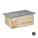 Relaxdays Igelhaus, Bausatz, Igelbau mit Boden, Rattenklappe &...