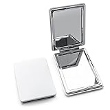 2 Stück Tragbarer Taschen Spiegel PU,73mm Kleiner Kompaktspiegel Faltbarer...