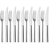 WMF Nuova Steakbesteck 12-teilig, für 6 Personen, Set für 6 Personen,...