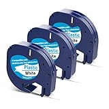 3 x Etiketten kompatibel mit Dymo Etikettenband Letratag 12mm x 4m Bänder...