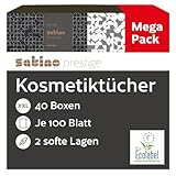 Satino Kosmetiktücher 2-lagig – 4.000 Stk. - 40 Boxen mit 100 Tücher...