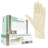 SF Latexhandschuhe XL Weiß – 100 Stück Einweghandschuhe,...