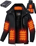 GOTOBI Beheizbare Jacke herren mit Powerbank 12V 18400mAh, 8 Heizzonen...