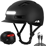 Shinmax Fahrradhelm Herren Damen, Helm Fahrrad mit USB Licht 5 Modi...
