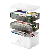 Caossuixin 3 Etagen Medikamenten Aufbewahrung, 30X16X24cm Medizinbox mit...