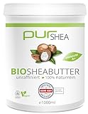 purSHEA-Bio Sheabutter 1000ml-Unraffiniert Kaltgepresst - 100%...