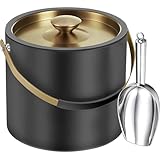 3.2L Moderner isolierter Eiskübel mit Silikondeckel, Schaufel, Sieb,...