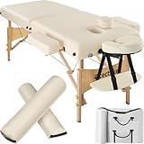 tectake Massageliege 2 Zonen, Massageliege klappbar, Massagetisch mit 7,5cm...