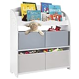 ONVAYA® Kinder-Bücherregal Finn Weiß | Kinderregal mit Boxen |...