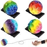 YOUYIKE 4 Stück Astro Jump Ball mit Schnur, Ø 6cm Handgelenk Return Ball,...