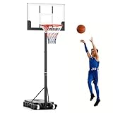 COSTWAY Basketballkorb Outdoor, Basketballständer 100-212cm...