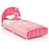 DREAMADE Kinderbett 70 x 140 cm, Kleinkind Jugendbett mit gebogenen...
