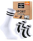 Socken Herren Sportsocken Schwarz 43-46 Tennissocken Weiß Gepolstert...