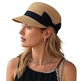 JazRvr Strohhut Damen, Sonnenschutz Sommerhut mit Breiter Krempe, Falbarer...