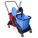 Hypafol Putzwagen Reinigungswagen | 2x25l Eimer mit Trennwand | Kunststoff...