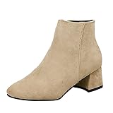 Generisch Kurze Damenstiefel Mit Absatz,Kurzstiefel Damen Winter,Einfarbig...
