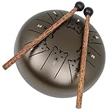 JOINPAYA Stahlzungentrommel Tiger Motiv Robuste Handtrommel für Anfänger...