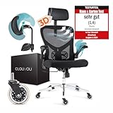 CLOUVOU SmartSeat Bürostuhl Ergonomisch | Schreibtischstuhl [3D PU Leder...