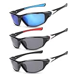 Camptrip 3 Paar Sonnenbrille Herren Sport Sonnenbrille UV 400 Polarisierte...