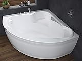 BADLAND Eckbadewanne Eckwanne Standard 120x120 mit Acrylschürze, Füßen...