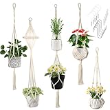 Ouxayapl 5er Set Makramee Blumenampel Hängend Innen, Boho Deko...