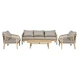 OUTLIV. Lounge Amelie Set 4-teilig Akazienholz & Rope – Gartenmöbel Set...