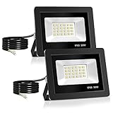 Realky LED Strahler Außen,[2 Stück] 20W LED Fluter 24 LED Solarleuchten...