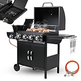 TLSUNNY 4+1 Brenner Gasgrill, Gasgrill Master mit Seitenkochfeld, BBQ...