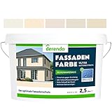 derendo Silikonharz Fassadenfarbe beige mit ULTRA Wetterschutz, 2,5l,...