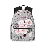 BAHLTS Rucksack mit Blumendruck, lässiger Rucksack für Männer und...